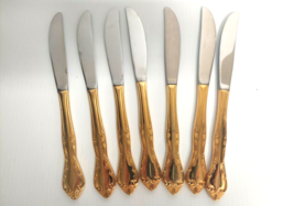 Lot of 7 Estia Golden Cascade Gold Plated Electroplate Korea Modern Knives Knife - £31.81 GBP