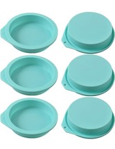 6-Pack Silicone Cake Molds 4 Inch Round Silicone Cake Pans Green Baking Pan Set - £3.99 GBP