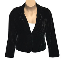 ND New Directions Classy 1 Button Blazer ~ Sz L ~ Black ~ Velveteen ~ Lined - £17.49 GBP