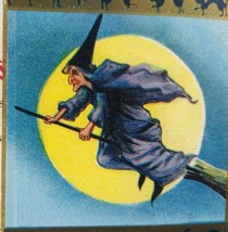 Halloween Postcard Precauctions Witch Broom Black Cats Moon Series 142 Original - £161.83 GBP