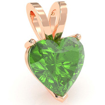 Peridot Heart Solitaire Pendant In 14k Rose Gold - £183.01 GBP