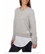adidas Women&#39;s Athletics Dual Layer Sweatshirt, Medium Grey Heather, L - $18.46 CAD