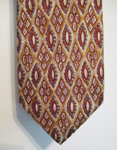 Joseph Abboud All Silk Twill Tie Made in Italy Gold and Red Bohemian Print - $18.99