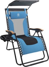 Coastrail Outdoor Zero Gravity Chair Reclining Lounger With Sun, Aqua/Black - £64.58 GBP