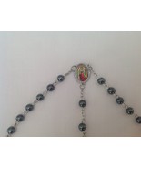 Catholic ROSARY - Round Hematite beads with Our Lady of Guadalupe - 6 mm... - £5.72 GBP