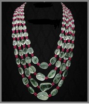 VeroniQ Trends-Multistrand Maharani Fluorite And Ruby Shade Onyx beads Necklace - £271.73 GBP