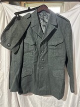 VTG Swiss Army Wool Jacket Military Issue Surplus Uniform Grey Size 54N &amp; Hat - £54.48 GBP