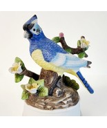 Blue Jay Music Box Figurine Bird Ceramic Vintage 1980-90s Collectible HGS2E - $24.99