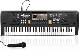 Raimy Piano Keyboard For Beginners, 61 Keys Portable Electronic Digital, Black - £41.85 GBP