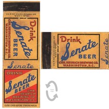 Vintage Matchbook Cover Senate Beer Chr Heuring Brewery Washington DC 1930s - $12.86