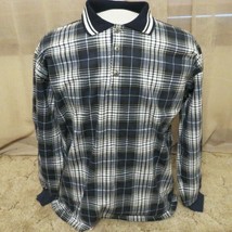 Shirt Jacket 1/4 Button Navy/Black/Gray/White Size: Medium - $19.75