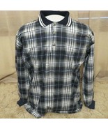 Shirt Jacket 1/4 Button Navy/Black/Gray/White Size: Medium - $27.06 CAD
