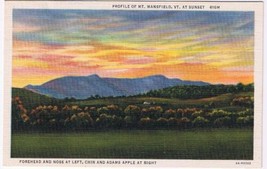 Vermont Postcard Mt Mansfield At Sunset Forehead Nose Left Chin Adams Apple Rt - £1.70 GBP