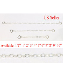 Solid Sterling Silver Extender /Safety Chain  Necklace Bracelet spring lock - £3.87 GBP