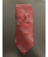 Kenneth Cole New York Burgundy Geometric Men&#39;s Tie 100% Silk 60L x 3.25”W - €12,78 EUR