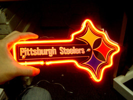 NFL Pittsburgh Steelers Football 3D Neon Light Sign 11&quot; x 5&quot; - £158.04 GBP