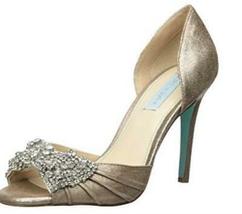 Betsey Johnson Women&#39;s Gown Pump Genuine Leather Women Shoes Blue, Size  8 - £88.35 GBP