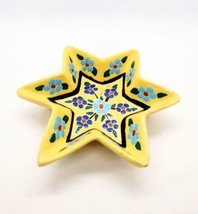 Handmade Art Pottery Yimaz Gini HG Star Trinket Dish Vintage Handpainted Floral - $17.00