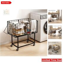 Multi-Functional 80L Wheeled Laundry Hamper with Breathable Design and H... - $93.01