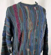 Vintage Cellinni Textured Cotton Blend Sweater Large Hip Hop 80s Biggie ... - $95.99