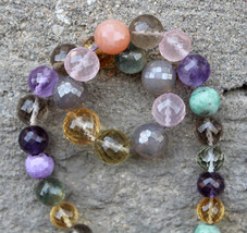Natural, 34 pieces faceted mix gemstone sphere shape briolette beads, 7 --- 11 m - £41.91 GBP