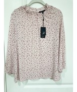 NWT Adrianna Papell Moss Crepe Ruffle Neck top size Large - $57.62 CAD