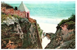 Vintage PAN AM Pan American Jet Clipper Bermuda Beach Cove Postcard - $9.85