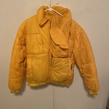 Vintage  80s Ocean Pacific Puffer Jacket Size  XL Zip Up yellow - £70.43 GBP