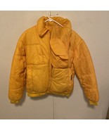 Vintage  80s Ocean Pacific Puffer Jacket Size  XL Zip Up yellow - $88.11