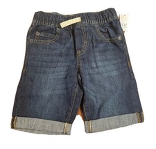New GAP Kids Boy Dark Blue Denim Drawstring Elastic Waist Pullon Jean Shorts 6 7 - £18.12 GBP