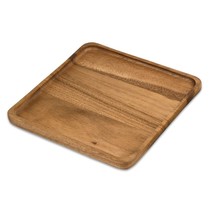 Kitchen Décor Rectangular Rain Tree Wooden 10-inch Serving Tray &amp; Snack Plate - £17.18 GBP