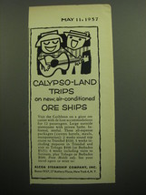 1957 Alcoa Steamship Company Ad - Trips on air-conditioned ore ships - £14.53 GBP