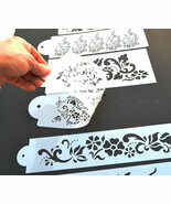6 Pc Cake decorating Stencils for Airbrush Paint Icing Frosting Fondant ... - $23.04 CAD