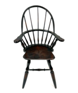 Vintage Doll Chair Wood Windsor Spindle Large Armchair 15&quot; x 7&quot; Black Brown - €68,58 EUR