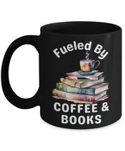 Coffee and Books Mug For Book Dragon, Fueled By Coffee &amp; Books Mug Gift ... - £17.63 GBP+