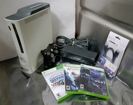 Xbox 360 Console with Wireless Controller 3 Games White Bundle Power Supply - $71.52