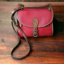 DOONEY &amp; BOURKE VTG Red All Weather Leather Crossbody Shoulder Bag Distr... - €53,70 EUR