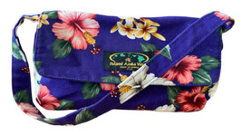 Island Wear Hawaiian Satchel Handbag Pouch &amp; Hook Loop Close Floral - $14.90