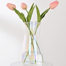 8&quot; Tall Iridescent Glass Vase - For Flowers, Centerpieces, Home Decor - £15.16 GBP