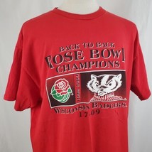 Vintage Wisconsin Badgers Back to Back Rose Bowl Champions T-Shirt XL Red Y2K UW - £19.65 GBP