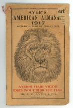 1917 Ayer&#39;s American Almanac Lowell MA patent medicine vintage ephemera - $14.00
