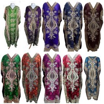 Women&#39;s Long Kaftan Dress Floral Printed Summer Tunic One Size 10 pcs Assorted - £29.97 GBP