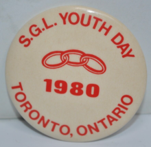 Vintage 1980 S.G.L Youth Day - Toronto, Ontario Canada - Pinback Button Pin - £15.81 GBP
