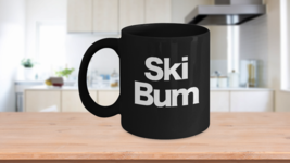Ski Bum Mug Black Coffee Cup Funny Gift for Snow Bunny, Ski Patrol, Down... - $22.20+