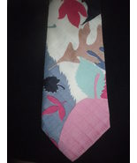 Yates &Co London silk shantung floral necktie handmade in England, free ship OFF - $39.50