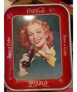 VINTAGE COCA COLA SERVING TRAY &quot;RED HAIRED GIRL&quot; 1948 RARE SCARCE ORIGINAL - $206.03 CAD
