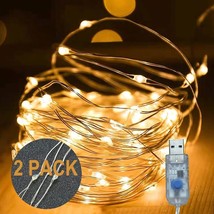 Fairy Lights Plug in, 2 Pack 40ft 12M 120 LED Firefly Twinkle String Lights - £10.82 GBP