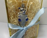 Ornaments to Remember Blue and Silver Baby Spoon Unisex Glass Ornament - $10.59