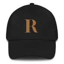 Initial Hat Letter R Baseball Cap Embroidered Hat Black - $29.35