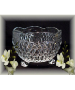 GORGEOUS INDIANA GLASS 3 FOOTED ORNATE CANDY DISH - £6.34 GBP